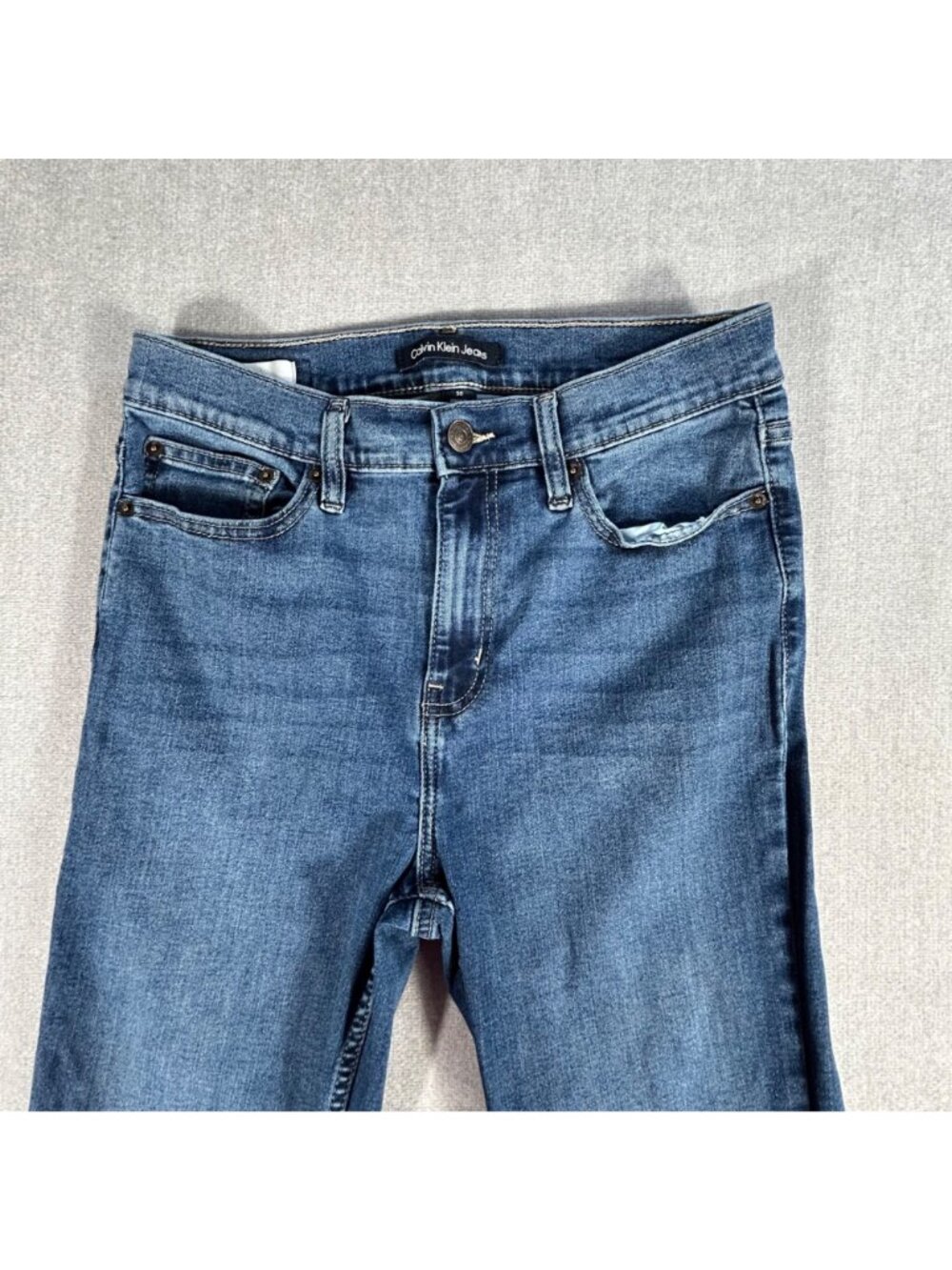 Calvin Klein Bootcut Jeans Women's Size 30 Denim High Rise Stretch Casual Zip - Picture 3 of 11